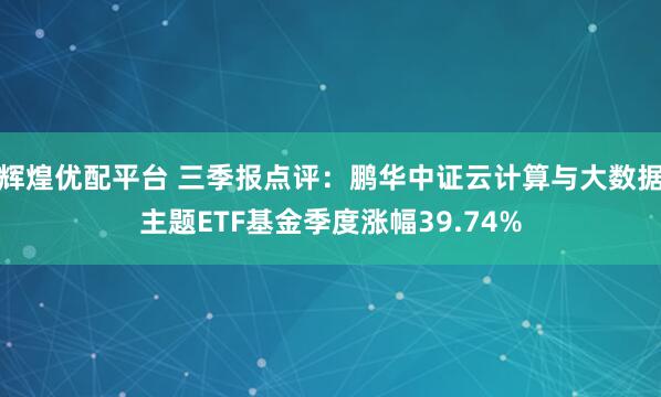 辉煌优配平台 三季报点评:鹏华中证云计算与大数据主题ETF基金季度涨幅39.74%